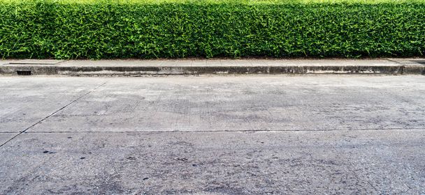 Zielony płotek z betonową drogą - Zdjęcie, obraz