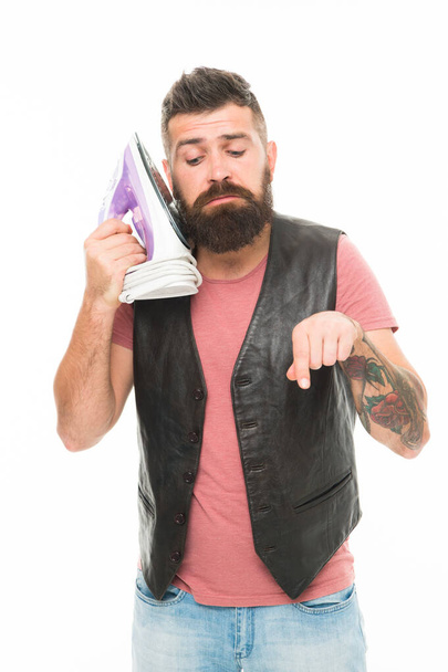 Mobile call. Mobile communication. Guy bearded hipster master of communications. Calling phone. Bearded man shows call me gesture. Call me later. Hipster with long beard symbol conversation - Fotoğraf, Görsel