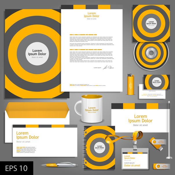 Striped corporate identity template. - Vector, Image