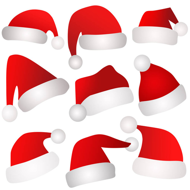 Різдвяні капелюхи Миколая на білому тлі - Фото, зображення
