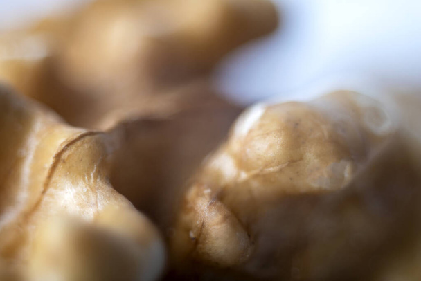 Walnut shot in close-up macro photography. The concept of healthy and healthy food. - Valokuva, kuva