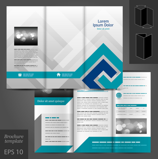 Brochure template design with blue elements. - Vector, Image