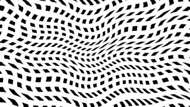 Görbülő pontok deformált lapított hullámvonalai négyzetek - Felvétel, videó