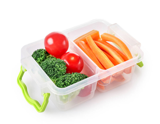 Healthy school lunch box isolated on white background. - Foto, Bild