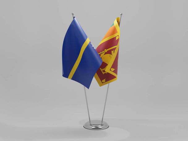 Sri Lanka - Nauru Cooperation Flags, White Background - 3D Render - Photo, Image