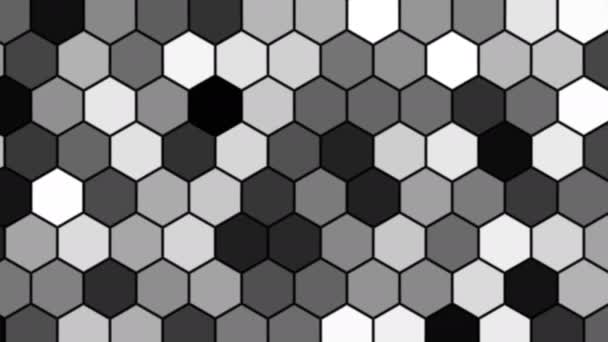 Maska heksagonalna monochromatyczna sześciokątne sześciokąty Bouncing Around Blockbuster - Materiał filmowy, wideo