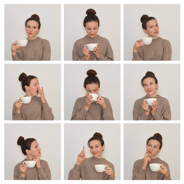 una giovane donna con una tazza di caffè - Foto, immagini
