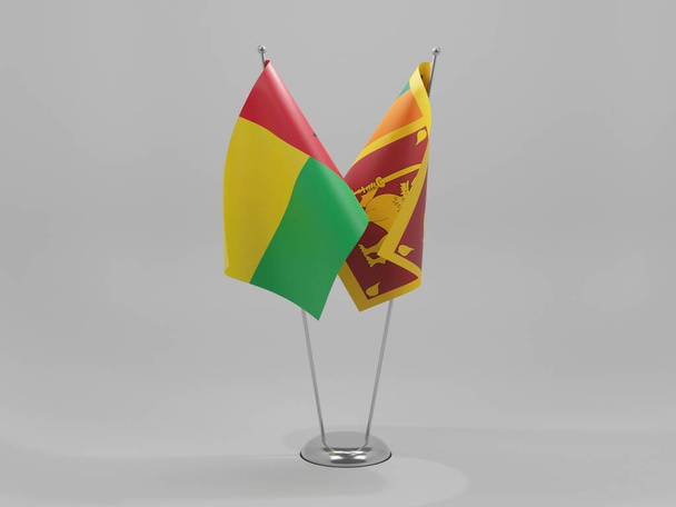 Srí Lanka - Guinea Bissau Vlajky spolupráce, Bílé pozadí - 3D Render - Fotografie, Obrázek