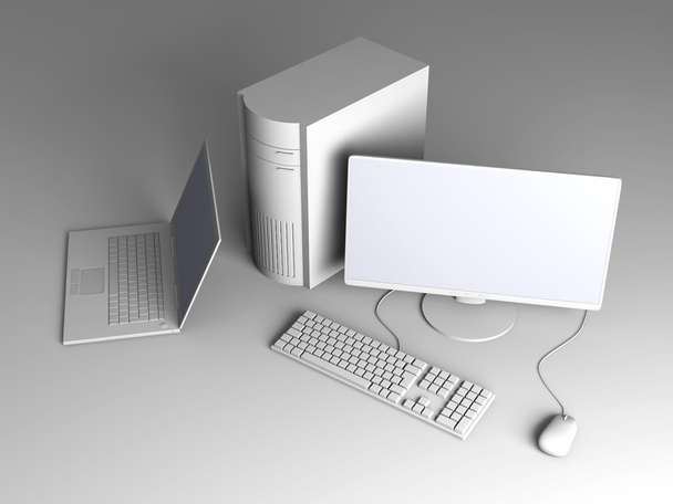 Laptop and Desktop PC - Fotó, kép