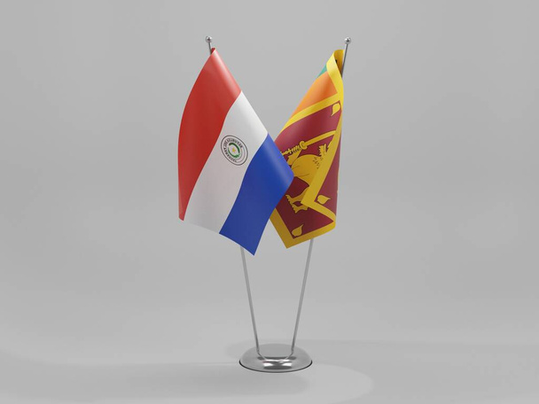 Sri Lanka - Bandeiras de cooperação do Paraguai, fundo branco - 3D Render - Foto, Imagem