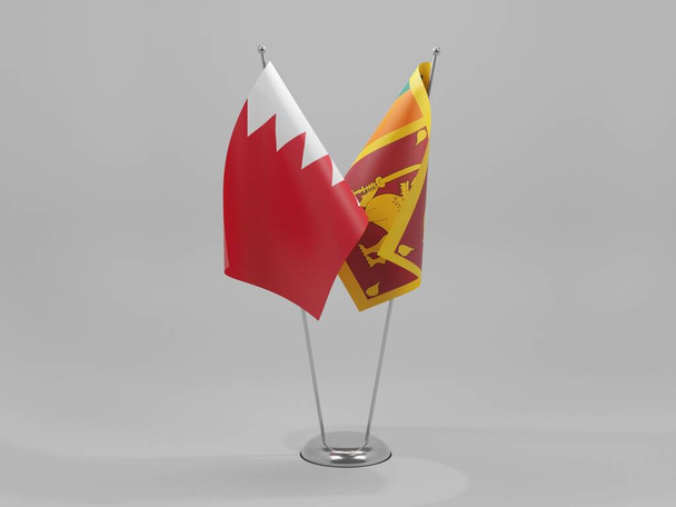 Srí Lanka - Bahrajn Spolupráce vlajky, bílé pozadí - 3D Render - Fotografie, Obrázek