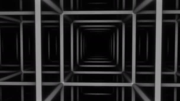 Movimento morbido intorno alla maschera della griglia cubica del cubo della gabbia del wireframe - Filmati, video