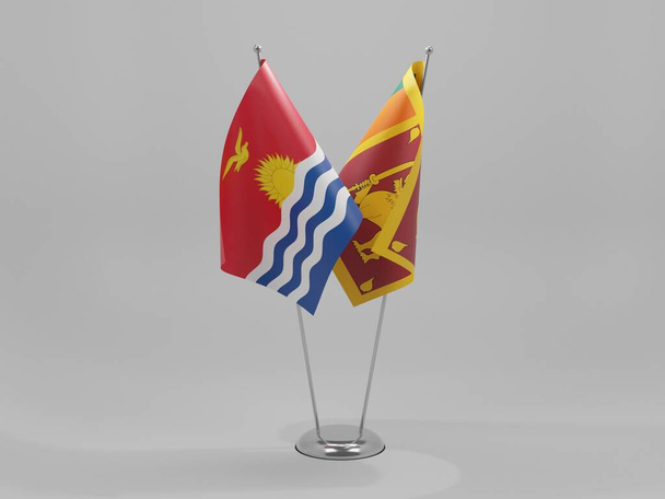 Шри-Ланка - Кирибати Флаги сотрудничества, белый фон - 3D рендер - Фото, изображение