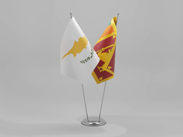 Sri Lanka - Cyprus Cooperation Flags, White Background - 3D Render - Photo, Image