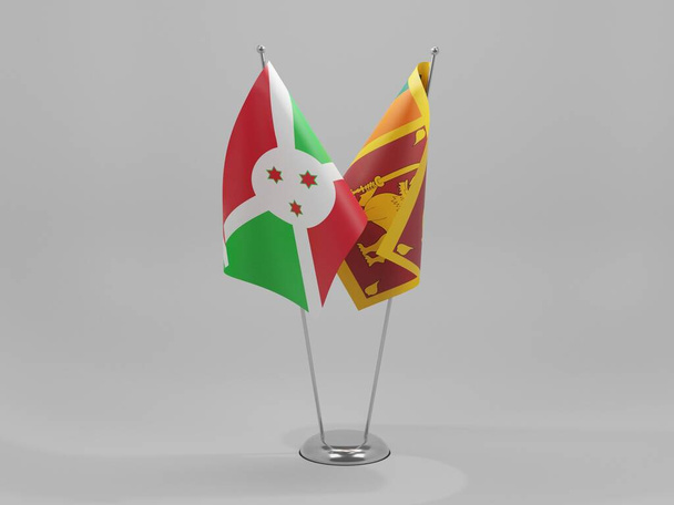 Sri Lanka - Burundi Cooperation Flags, White Background - 3D Render - Photo, Image