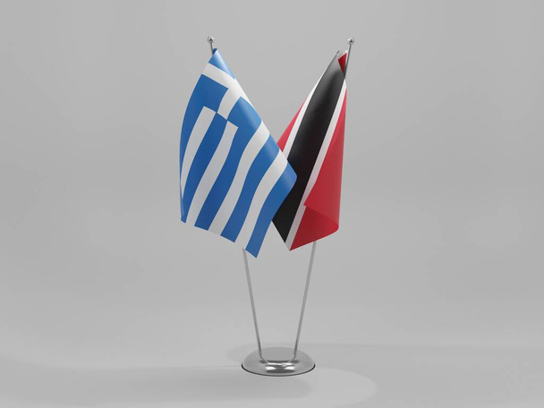 Trinidad ja Tobago - Kreikka Yhteistyöliput, valkoinen tausta - 3D Render - Valokuva, kuva