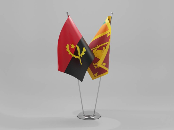 Srí Lanka - Vlajky angolské spolupráce, bílé pozadí - 3D vykreslování - Fotografie, Obrázek