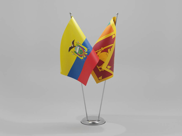 Sri Lanka - Ecuador Cooperation Flags, White Background - 3D Render - Photo, Image