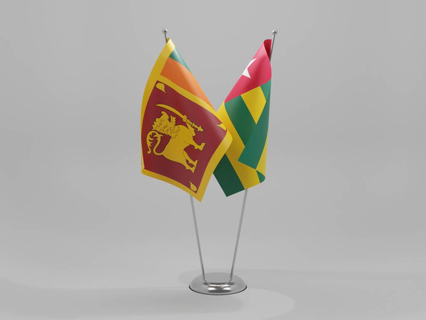 Togo - Bandiere di cooperazione dello Sri Lanka, sfondo bianco - Render 3D - Foto, immagini