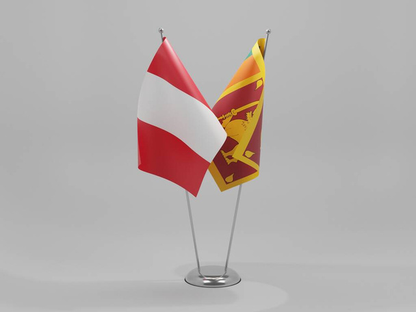 Sri Lanka - Peru Cooperation Flags, White Background - 3D Render - Photo, Image