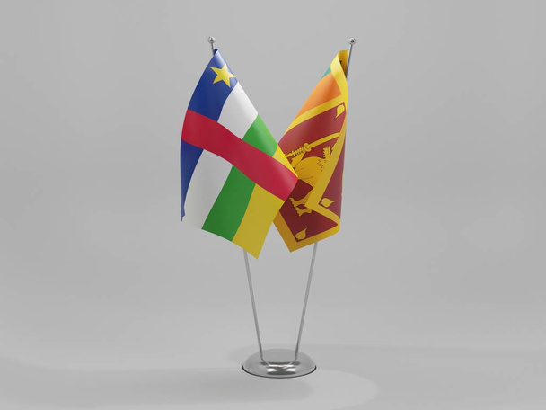 Sri Lanka - Central African Republic Cooperation Flags, White Background - 3D Render - Photo, Image