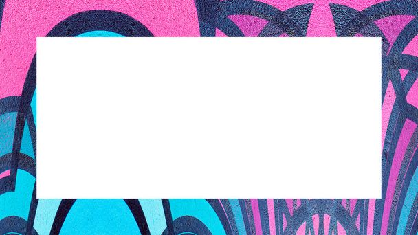 Marco de pared de yeso pintado pelado envejecido grunge viejo con textura agrietada antigua abstracta. Retro Stucco Scratched Pattern. Espacio vacío para imagen, texto. Rectángulo horizontal Banner - Foto, Imagen