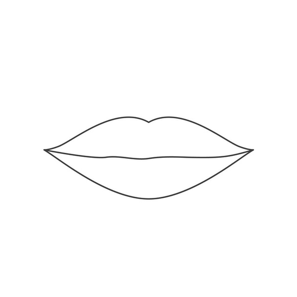 Lips line icon. Vector illustration isolated on white - Вектор,изображение