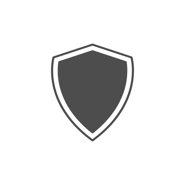 Schild zwart pictogram. Template platte illustratie, afscherming vector in zwart-wit kleur, veiligheid en beschermer symbool geïsoleerd op wit - Vector, afbeelding