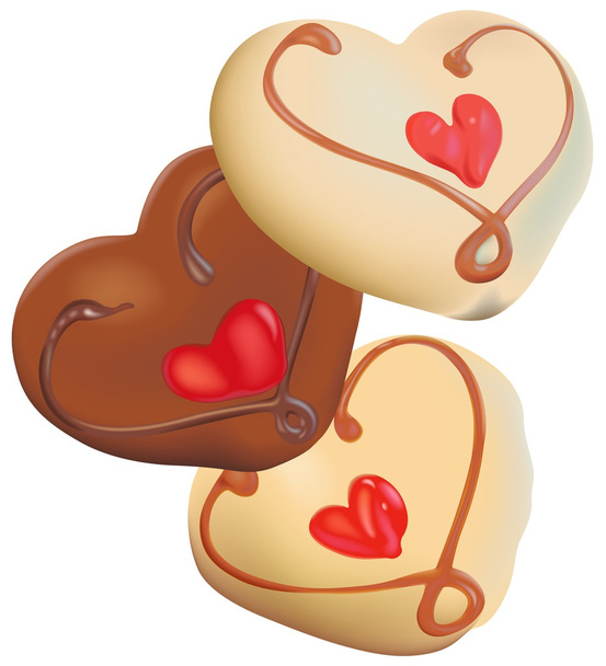 Three Chocolate Hearts - Vektori, kuva