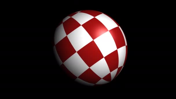 Eenvoudige roterende Amiga stijl rode en witte bal die 3d Render laat zien - Video