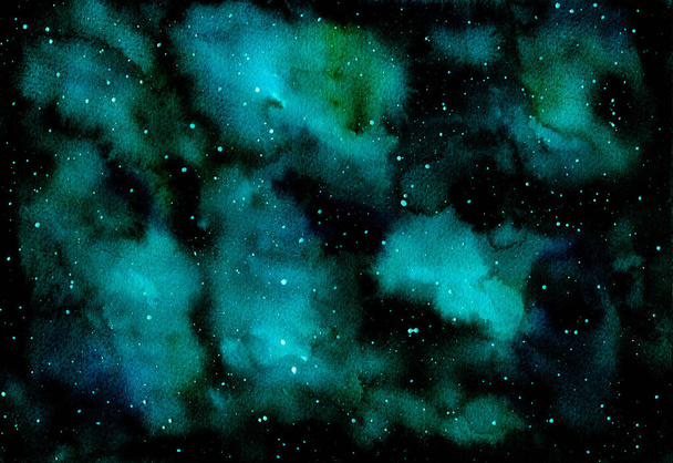 Aquarell abstrakt Himmel Raum Hintergrund - Foto, Bild