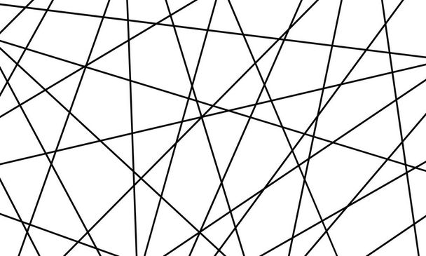 Abstracte banner met een asymmetrische textuur. Zwarte chaotische lijnen van modern design. platte vector illustratie geïsoleerd op witte achtergrond - Vector, afbeelding