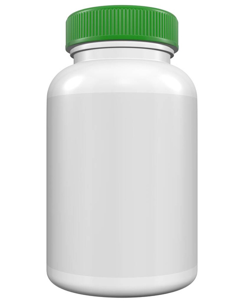 Plantilla simulada realista del casquillo de la botella 3D en la representación blanca background.3D, ilustración 3D. - Foto, imagen