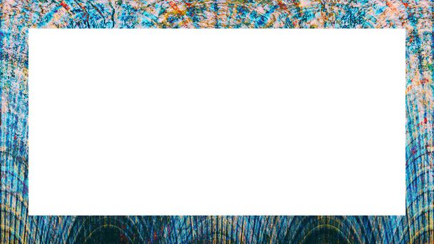 Starý Grunge ošlehaný loupaná omítka nástěnný rám s abstraktní starožitné popraskané textury. Retro Stucco poškrábaný vzor. Prázdné místo pro obrázek, text. Vodorovný nápis - obdélník - Fotografie, Obrázek