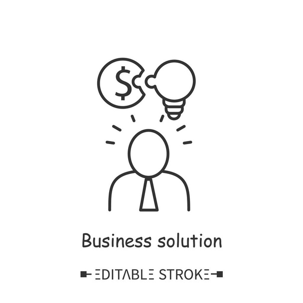 Ícone de linha de solução de negócios. Ilustração editável - Vetor, Imagem