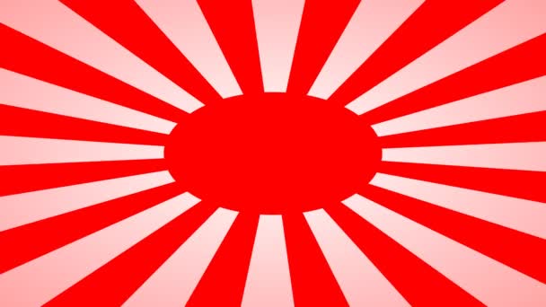 Powoli wirujące japońskie promieniowanie słoneczne flagi wojskowej - Materiał filmowy, wideo