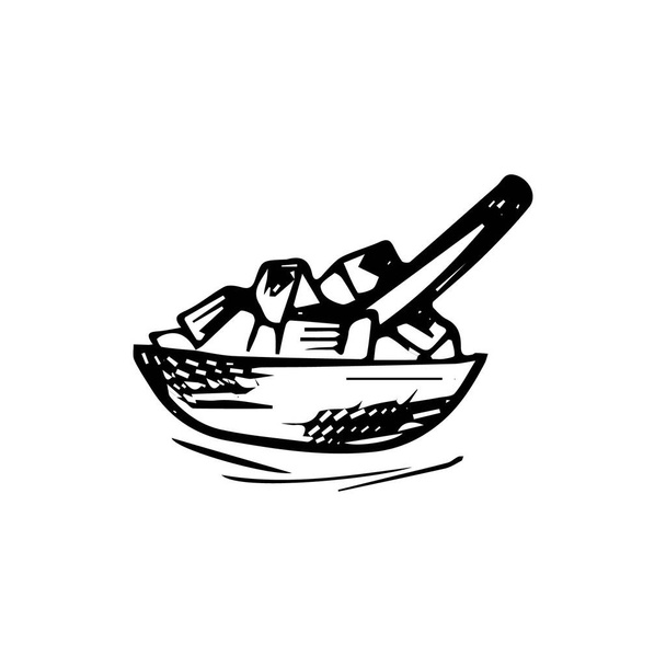 Hand-drawn sugar bowl. Vector illustration in a graphic style. - Vector, Image
