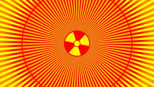Spinning Radioactieve Symbool Straling Waarschuwing Kernenergie - Video