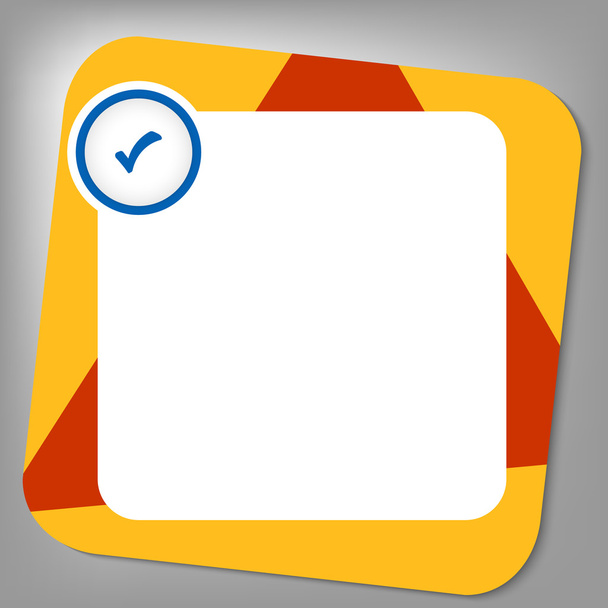 red and yellow box for any text with check box - Vector, Imagen