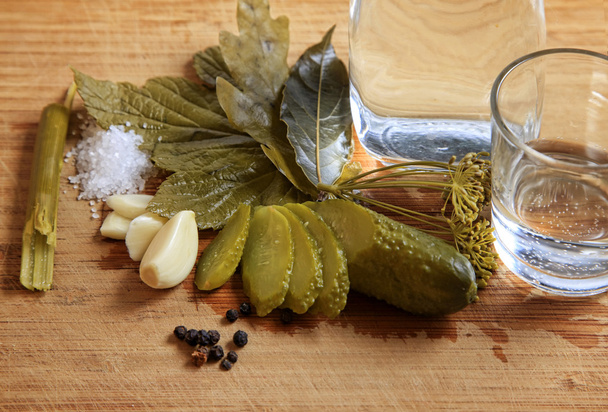 Traditional russian appetizer to vodka - 写真・画像