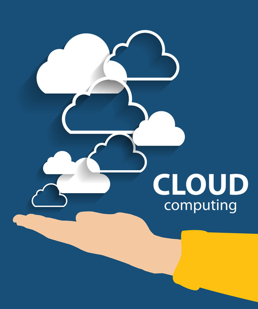 Cloud computing concept op verschillende elektronische apparaten. vector - Vector, afbeelding