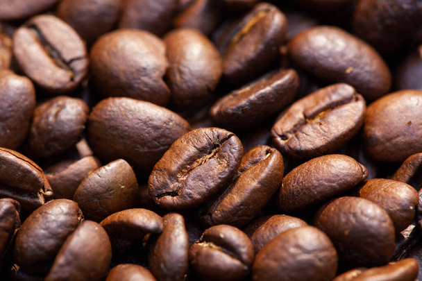 macro photo of the roasted coffee beans, can be used as a background - Zdjęcie, obraz