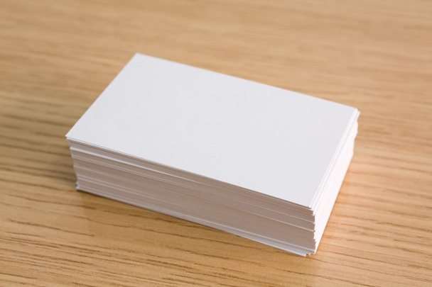 Business cards on wood table - Valokuva, kuva