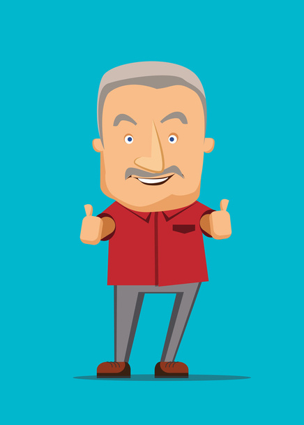 Old man giving a thumbs up vector illustration - Vector, Image