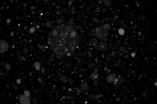 Caída de nieve aislado en negro
 - Foto, imagen