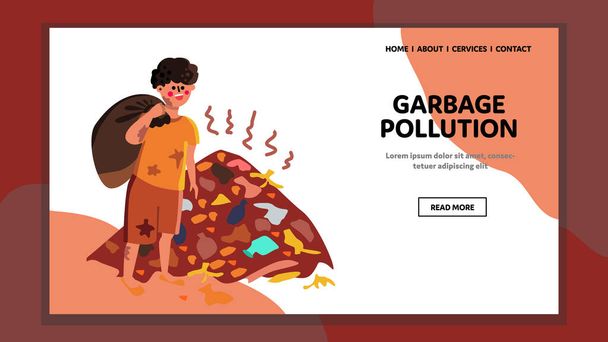 Vektorová ilustrace globálního ekologického problému znečištění odpadků - Vektor, obrázek