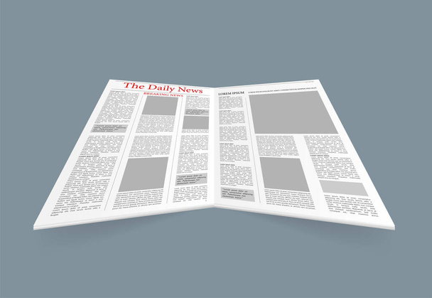 Patrón de corte de papel vintage con periódico sobre fondo blanco para diseño de impresión. Arte conceptual. Ilustración vectorial - Vector, Imagen