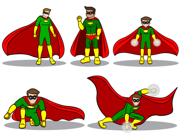 zestaw superbohatera - Wektor, obraz