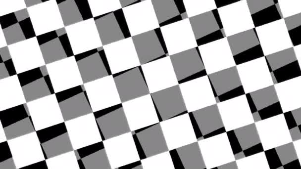 Spinning Fake Depth Múltiples rejillas de tablero de ajedrez con capas y máscara de compensación - Metraje, vídeo