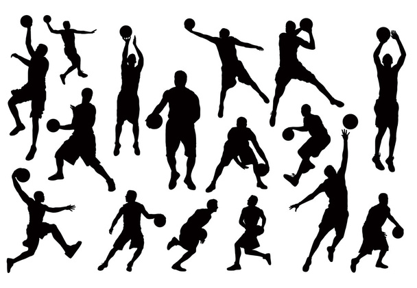 Siluetas de jugadores de baloncesto
 - Vector, Imagen